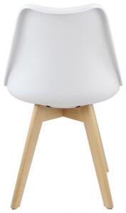 Sedia Nordica Con Gambe In Legno Bianca E Cuscino Design Moderno