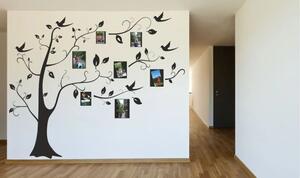 Adesivo murale per interni con motivo ad albero con cornici per foto 100 x 100 cm