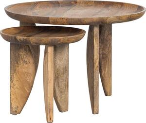 Set 2 tavolini in legno di mango Ella