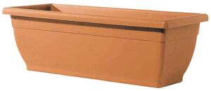 Vaso a cassetta rettangolare in resina da balcone giardino color terracotta Venere Telcom - 40x20x17 cm