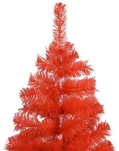 Albero di Natale Preilluminato con Palline Rosso 150 cm PVC