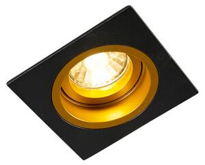 Faretto da incasso nero quadrato dorato con lampadina smart GU10 - CHUCK
