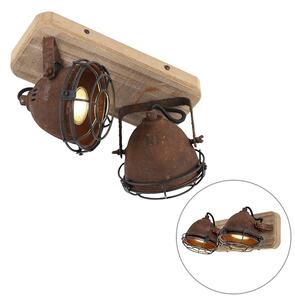 Faretto marrone ruggine legno incl 2 lampadine smart GU10 - GINA