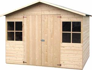 Casetta Box da Giardino per Attrezzi 2,89x2,02m con Pavimento in Legno Abete 12mm Lopun