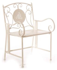Sedia da Giardino 58x45xH90 cm in Metallo Bianco