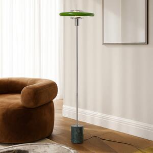 Lampada da terra Lindby, Branford, Verde, Soggiorno, Metallo, Vintage
