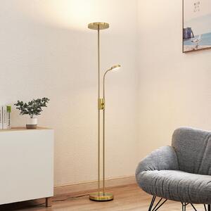 Lampada da terra Lindby, Seppa, dimmerabile, Dorato / Ottone, Soggiorno, Metallo, Moderno