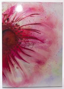 Quadro Dipinto Fiori Rosa 50x70 cm Cornice in Abete Multicolor