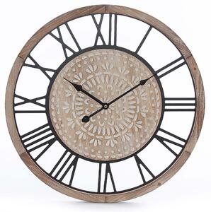 Orologio da Parete Ø50 cm in Mdf e Metallo Marrone