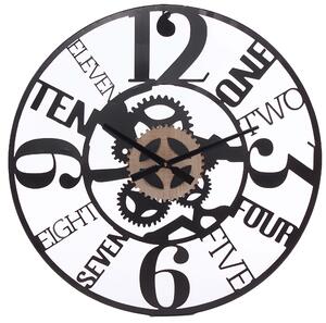 Orologio da Parete Ø60 cm in Mdf e Metallo Nero