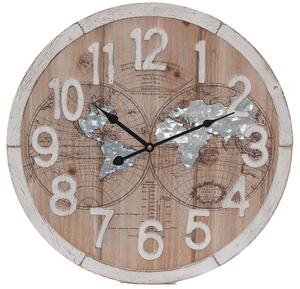 Orologio da Parete Ø50 cm in Mdf e Metallo Marrone