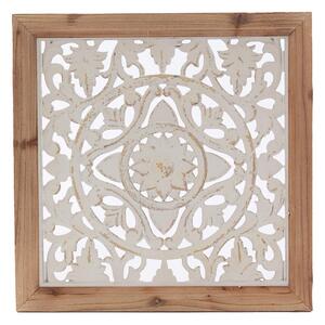 Pannello da Parete Intagliato 44x3xH44 cm in Abete Bianco
