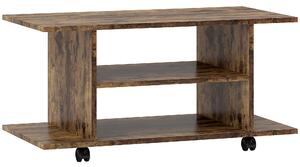 HOMCOM Mobile Porta TV Moderno con Ripiani, Ruote Girevoli e Freni, 80x40x40 cm, Marrone Rustico | Aosom Italy