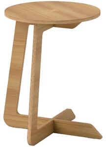 HOMCOM Tavolino Laterale a Forma di C, Tavolino Rotondo per Divano, Spazi Ridotti, Soggiorno, Camera da Letto, Naturale | Aosom Italy