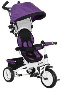 HOMCOM Triciclo 6-in-1 con barra spingibile, cappottina, cintura, cestino portaoggetti, per 1-5 anni, Blu | Aosom Italy
