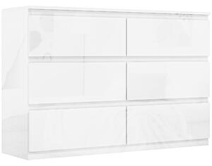 HOMCOM Cassettiera 6 Cassetti in Legno, Comò per Camera da Letto Moderno e Multiuso, 112x34x75 cm, Bianco | Aosom Italy