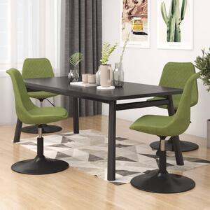 Sedie da Pranzo Girevoli 4 pz Verde Chiaro in Velluto