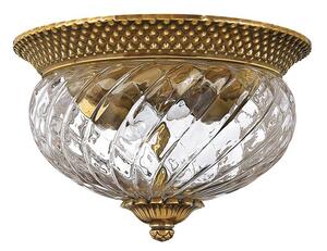 Plafoniera Contemporanea Plantation Ottone Bronzo Brunito Vetro 2 Luci E27