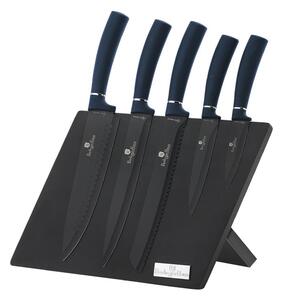 BerlingerHaus - Set coltelli in acciaio inox 6 pz blu con supporto magnetico blu/nero