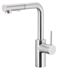 Miscelatore per lavello DUERO BASIC con doccetta estraibile girevole e interruttore, INOX (6623-110-22)