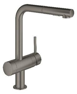 Grohe Minta - Miscelatore per lavello con doccetta estraibile, finitura Hard Graphite spazzolato, modello 31558AL0