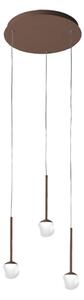 Lampadario moderno promoingross lollypop s3b bn led metallo oro rosato metacrilato bianco - Promoingross