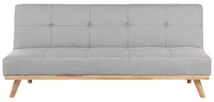 Divano letto Click Clack a 3 posti per soggiorno moderno trapuntato grigio chiaro Beliani