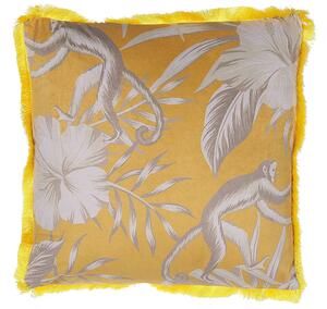 Set di 2 cuscini decorativi forma di animale giallo 45 x 45 cm moderno Glamour Decor accessori Beliani