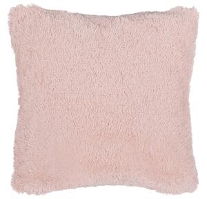Set di 2 cuscini decorativi rosa finta pelliccia Shaggy 42 x 42 cm accessori decorativi bifacciali Beliani