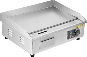 Piastra elettrica commerciale, 535 x 300 mm, 3200 W, controllo della temperatura regolabile da 50 a 300 °C, griglia piatta da banco in acciaio inossidabile con 2 spatole, 2 spazzole e 4 piedini, per bistecche, pancake