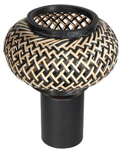 Steinhauer - lampada da tavolo - Bloeba - naturale nero - bambù metallo - lampada da comodino - E27 - 4498ZW
