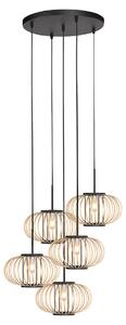 Mexlite - lampada a sospensione - HaloSwap - naturale nero - bambù - E27 - 4523ZW