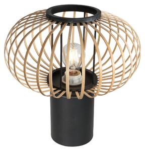 Steinhauer - lampada da tavolo - Bloeba - naturale nero - bambù metallo - lampada da comodino - E27 - 4499ZW
