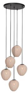 Mexlite - lampada a sospensione - HaloSwap - crema - lino - Ø 40cm - E27 - 4283ZW
