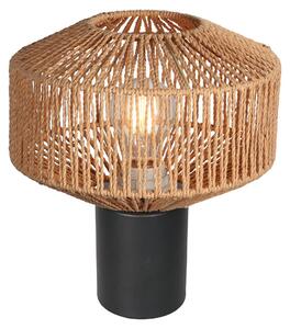 Steinhauer - lampada da tavolo - Bloeba - naturale nero - cotone metallo - lampada da comodino - E27 - 4500ZW