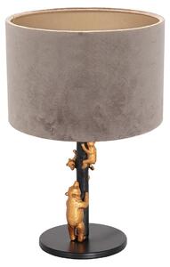 Anne Lighting - lampada da tavolo - Animaux - nero - metallo velluto - Ø 20cm - E27 - 8234ZW