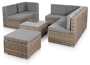 Mucola set da salotto in polyrattan mobili da giardino mobili in rattan set da giardino divano set da pranzo set da giardino - grigio