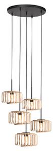 Mexlite - lampada a sospensione - HaloSwap - naturale nero - bambù - E27 - 4522ZW