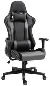 Vinsetto Sedia da ufficio ergonomica Sedia da gaming in Pelle finta e schiuma, nera