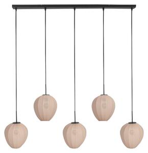 Mexlite - lampada a sospensione - HaloSwap - beige - lino - grande lampada da tavolo da pranzo - E27 - 4288ZW