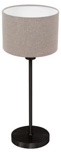 Mexlite - lampada da tavolo - Noor - grigio nero - metallo tessile - lampada da comodino - E27 - 4426ZW