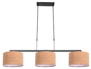 Steinhauer - lampada a sospensione - Stang - naturale nero - metallo tessile - grande lampada da tavolo da pranzo - E27 - 4363ZW