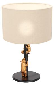 Anne Lighting - lampada da tavolo - Animaux - nero - lino metallo - Ø 20cm - E27 - 8232ZW