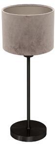Mexlite - lampada da tavolo - Noor - argento e nero - metallo e tessuto - lampada da comodino - E27 - 4423ZW