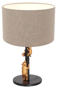 Anne Lighting - lampada da tavolo - Animaux - nero - lino metallo - Ø 20cm - E27 - 8231ZW