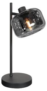 Mexlite - lampada da tavolo - Tenebris - nero - vetro metallo - Ø 15cm - E14 - 4212ZW