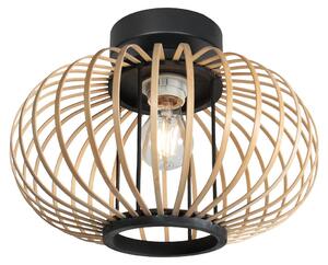 Steinhauer - plafoniera - Bloeba - naturale nero - bambù metallo - lampada a campana - E27 - 4502ZW