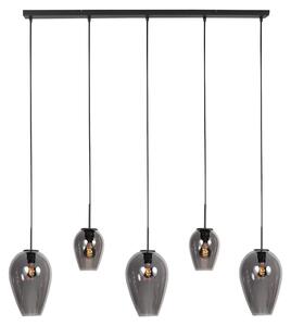 Mexlite - lampada a sospensione - HaloSwap - nero - vetro - grande lampada da tavolo da pranzo - E27 - 4280ZW