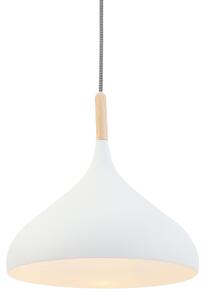 Mexlite - lampada a sospensione - Bjorr - bianco - legno metallo - Ø 33cm - E27 - 7730W