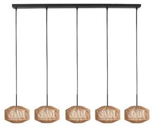 Mexlite - lampada a sospensione - HaloSwap - naturale nero - cotone - grande lampada da tavolo da pranzo - E27 - 4530ZW